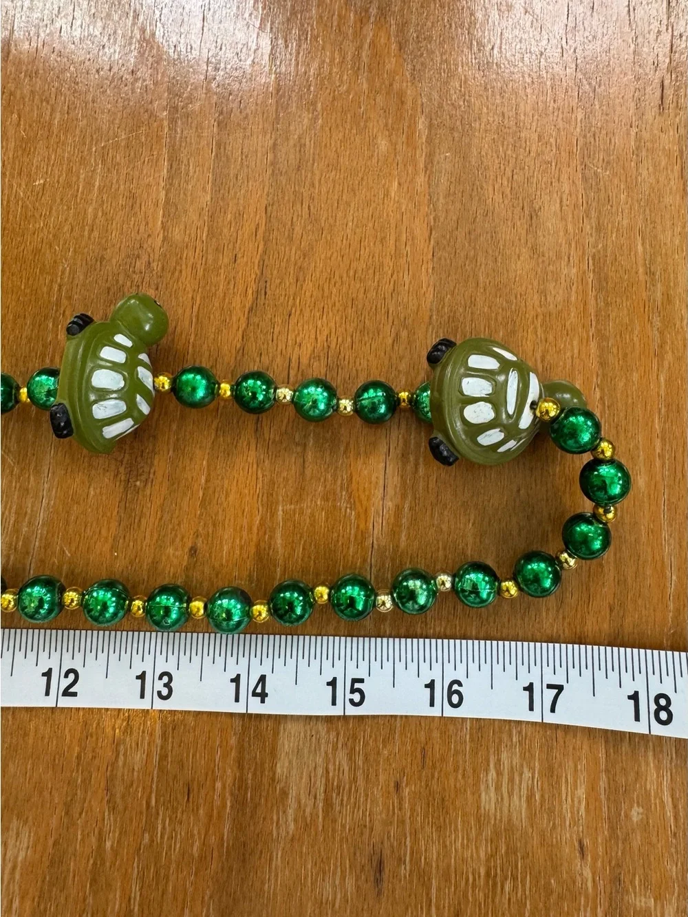 Turtle Beaded Necklace. 18 inches Long.